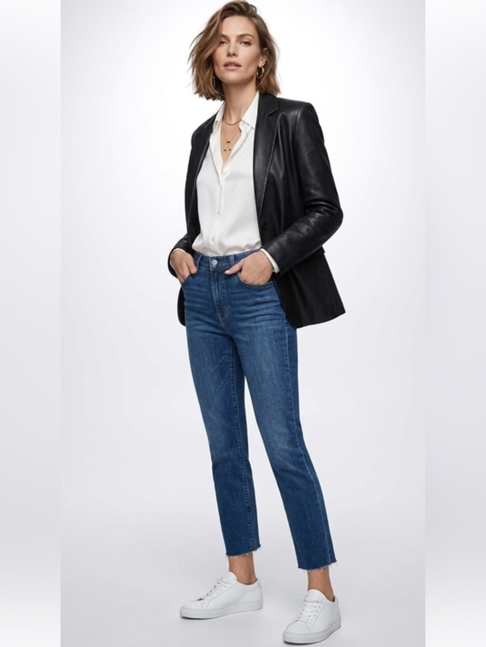 J Brand Blue Bayview Midrise Cropped Jeans Size 26 Cotton